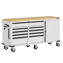WORKPRO 72" x 22" 9-Drawer & 1-Door Rolling Tool Chest, Mobile Tool Storage Cabinet with Power Strip, Locking System, Heavy Duty Rolling Cabinet for Garage, Home & Kitchen, 1500 lbs Capacity