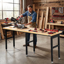 WORKPRO 96"x24" Large Workbench with Adjustable Height and Power Outlet, 4000 LBS Load Capacity Heavy-Duty Work Table for Garage, Workshop, Home