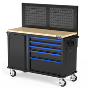 WORKPRO 52" x 20" Rolling Tool Chest with Pegboard, 5-Drawer & 1-Door