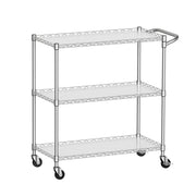 WORKPRO 40" 3-Tier Utility Cart, 330 LBS Capacity, Adjustable Shelves