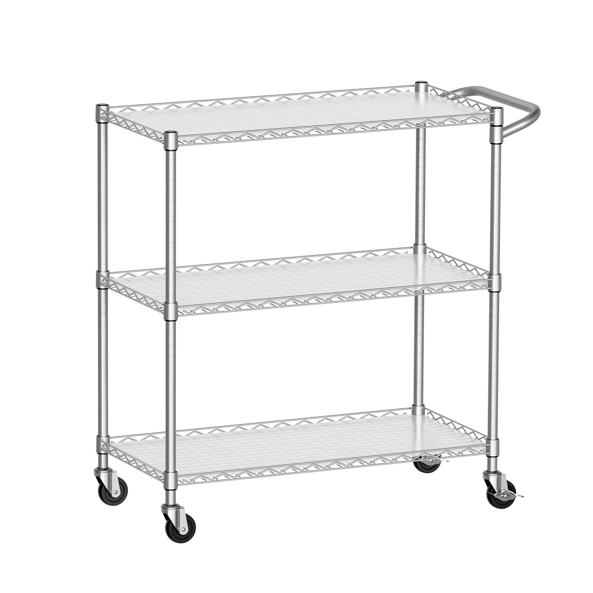 WORKPRO 40" 3-Tier Utility Cart, 330 LBS Capacity, Adjustable Shelves