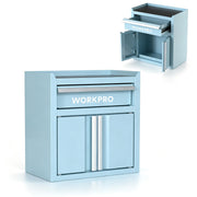 WORKPRO 11.1" Mini Tool Box, 1 Drawer & 2 Doors, Stackable Metal Toolbox