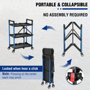WORKPRO 3-Tier Collapsible Service Cart with Wheels, 210 LBS (No Assembly Required)