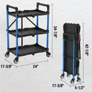 WORKPRO 3-Tier Collapsible Service Cart with Wheels, 210 LBS (No Assembly Required)