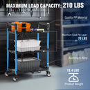 WORKPRO 3-Tier Collapsible Service Cart with Wheels, 210 LBS (No Assembly Required)
