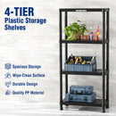 WORKPRO 4-Tier Plastic Storage Shelf, Black Freestanding Utility Organizer for Garage, Laundry Room & Basement