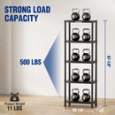 WORKPRO 5-Tier Plastic Storage Shelf, Black Freestanding Utility Organizer for Garage, Laundry Room & Basement