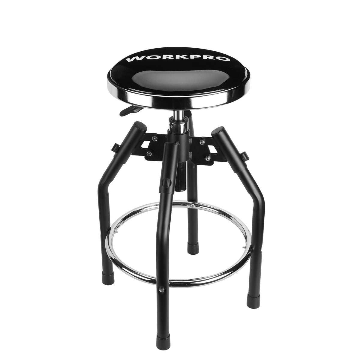 WORKPRO Heavy Duty Adjustable Hydraulic Shop Stool, Black