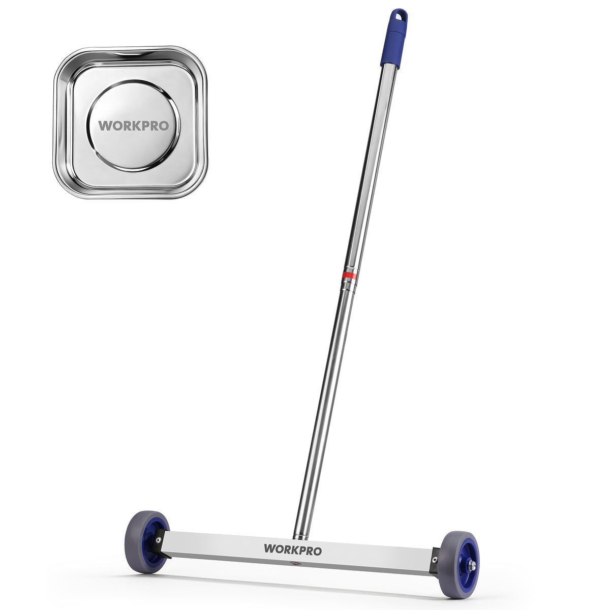 WORKPRO Magnetic Pickup Tool, 17" Magnetic Sweeper with Telescoping Adjustable Handle, 8.8 LBS Magnetic Capacity, Heavy Duty Nail Pickup Tool for Yard, Garage & Workshop Cleanup