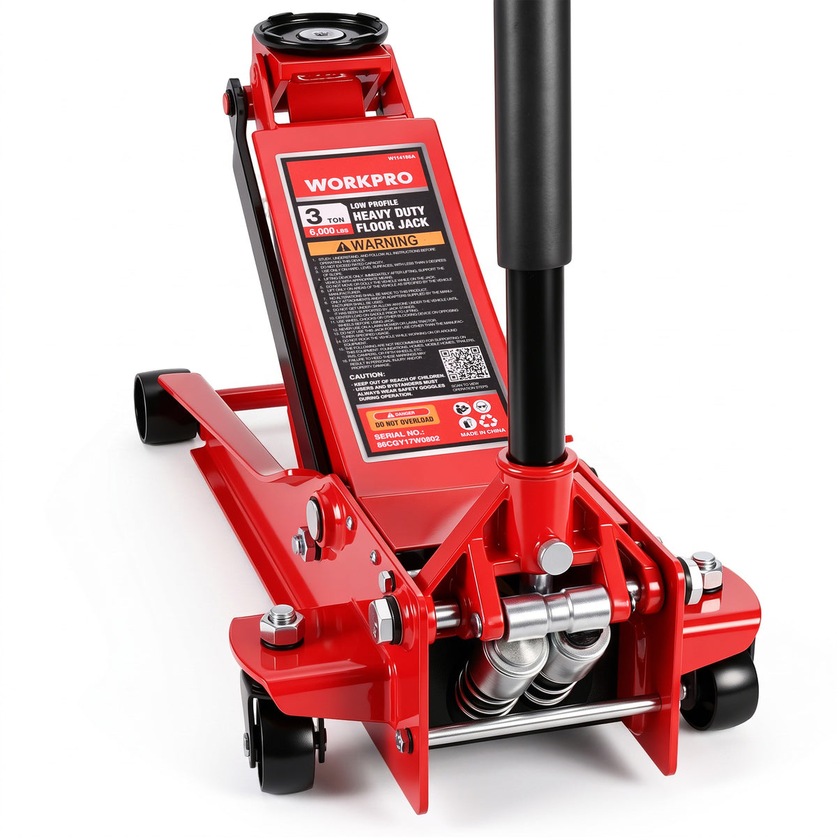 WORKPRO 3 Ton Hydraulic Trolley Floor Jack with Dual Pump