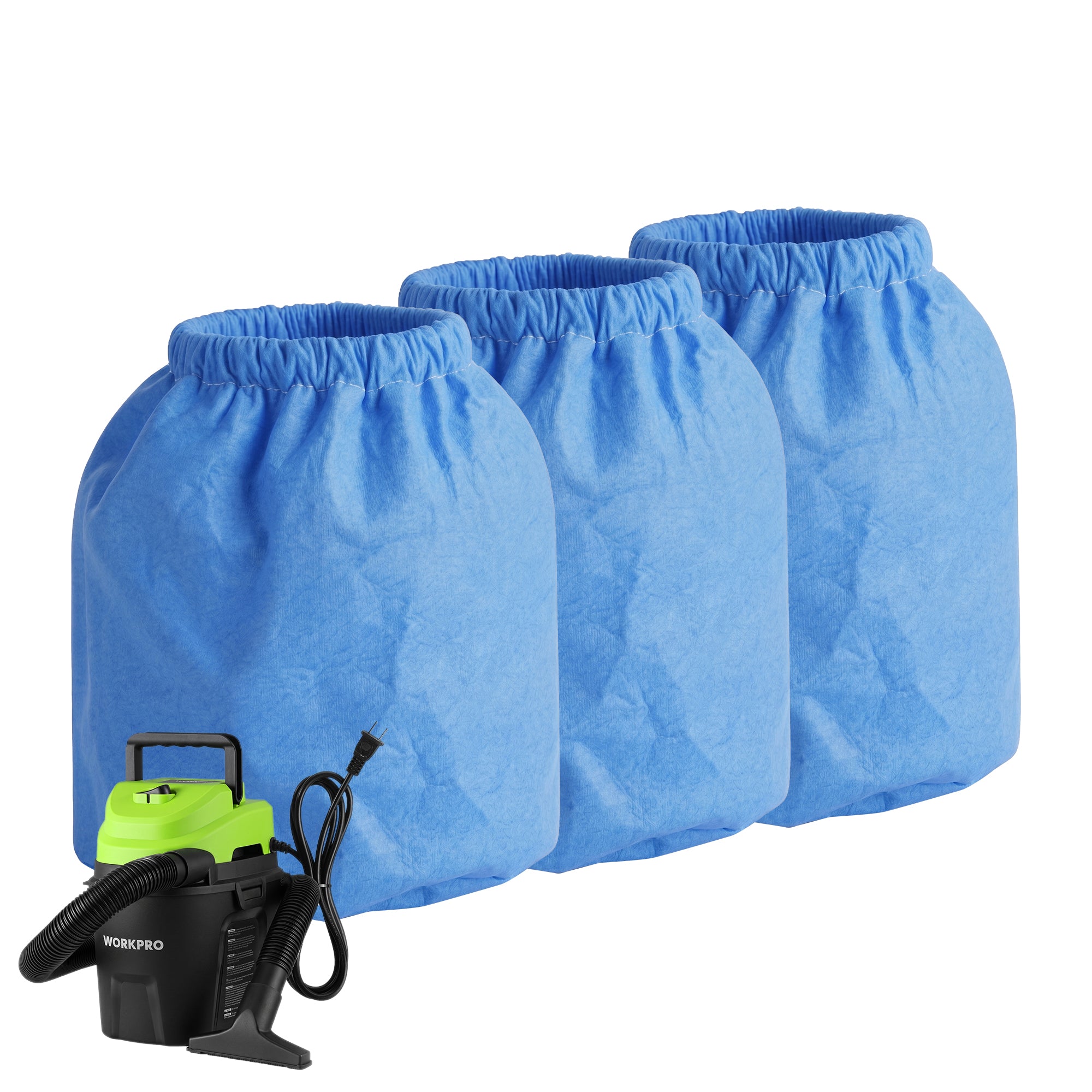 WORKPRO Non-woven Filter Bag (For W125442AE 1.5 Gallon Vacuum Cleaner) - 3 Pack