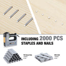 WORKPRO 5 in 1 Staple Gun,110V Corded Brad Nailer with 2000 Staples and Nails