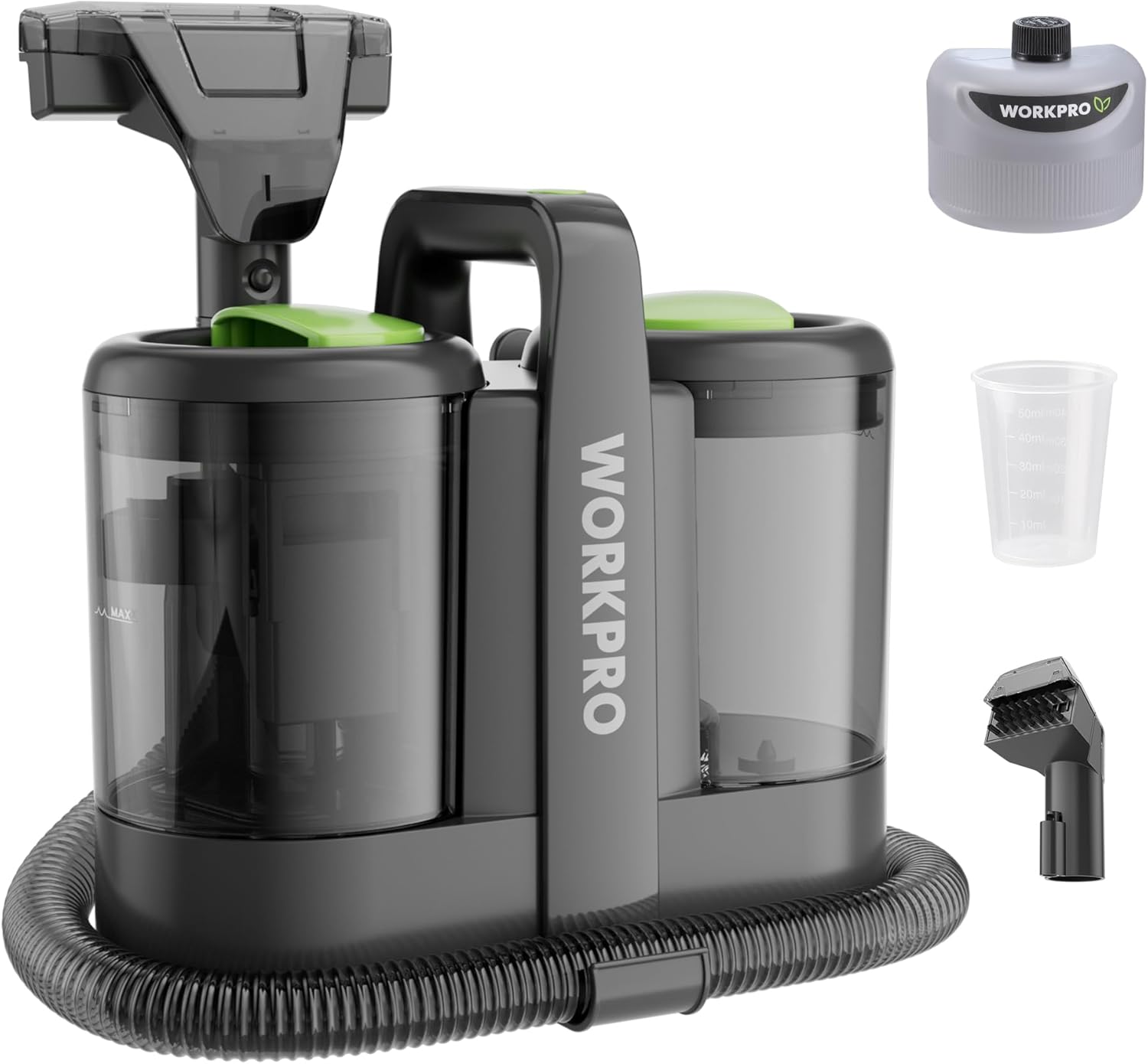 WORKPRO 13KPa Portable Carpet Spot and Upholstery Cleaner with 54oz Water Tank & Versatile Tools