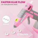 WORKPRO Pink Cordless Hot Melt Glue Gun, 7.2V Rechargeable Fast Preheating Glue Gun Kit with 20 Pc Premium Mini Glue Stick, Automatic-Power-Off Hot Glue Gun for Art, Craft, Decoration - Pink Ribbon