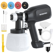 WORKPRO Paint Sprayer HVLP in black with adjustable flow control knob, innovation quality high-quality durable
