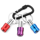 WORKPRO 1/4 inch Hex Shank Bit Holder, 3pcs Quick Release Drill Bit Holder Keychain for Impact Driver, Portable Screwdriver Bits Holder, Aluminum Alloy, Color Coded