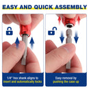 WORKPRO 1/4 inch Hex Shank Bit Holder, 3pcs Quick Release Drill Bit Holder Keychain for Impact Driver, Portable Screwdriver Bits Holder, Aluminum Alloy, Color Coded