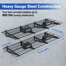 WORKPRO Garage 2-Tiers Metal 12.99"W x 4.53"H Storage Shelves Holds up to 800 lb Maximum Load Weight Capacity, Black