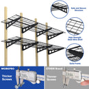 WORKPRO Garage 2-Tiers Metal 12.99"W x 4.53"H Storage Shelves Holds up to 800 lb Maximum Load Weight Capacity, Black