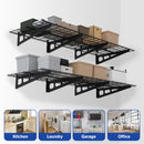 WORKPRO Garage 2-Tiers Metal 12.99"W x 4.53"H Storage Shelves Holds up to 800 lb Maximum Load Weight Capacity, Black
