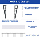 WORKPRO Garage 2-Tiers Metal 12.99"W x 4.53"H Storage Shelves Holds up to 800 lb Maximum Load Weight Capacity, Black