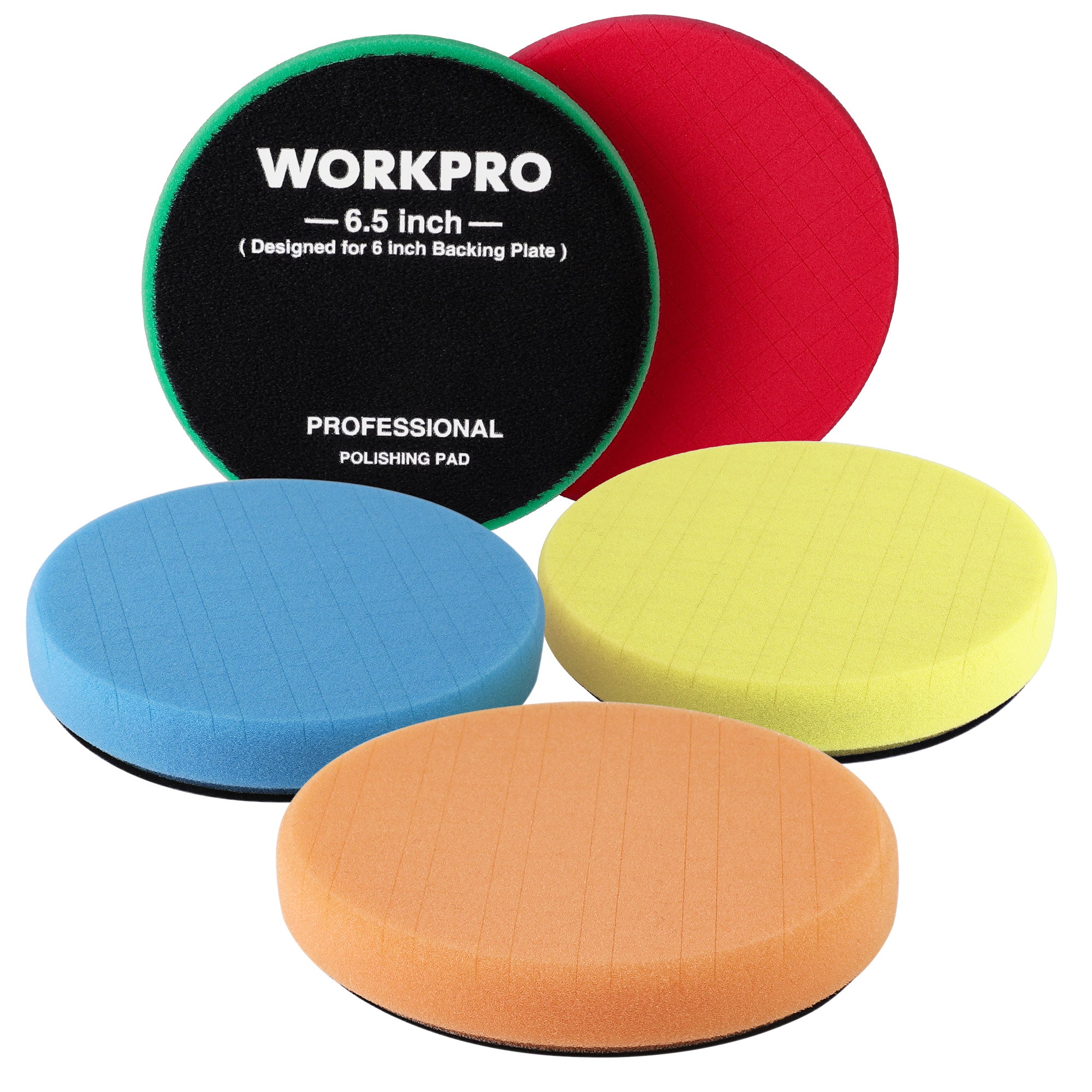 WORKPRO 6.5 inch buffing sponge pad kit with innovation quality and durable foam for car compounding