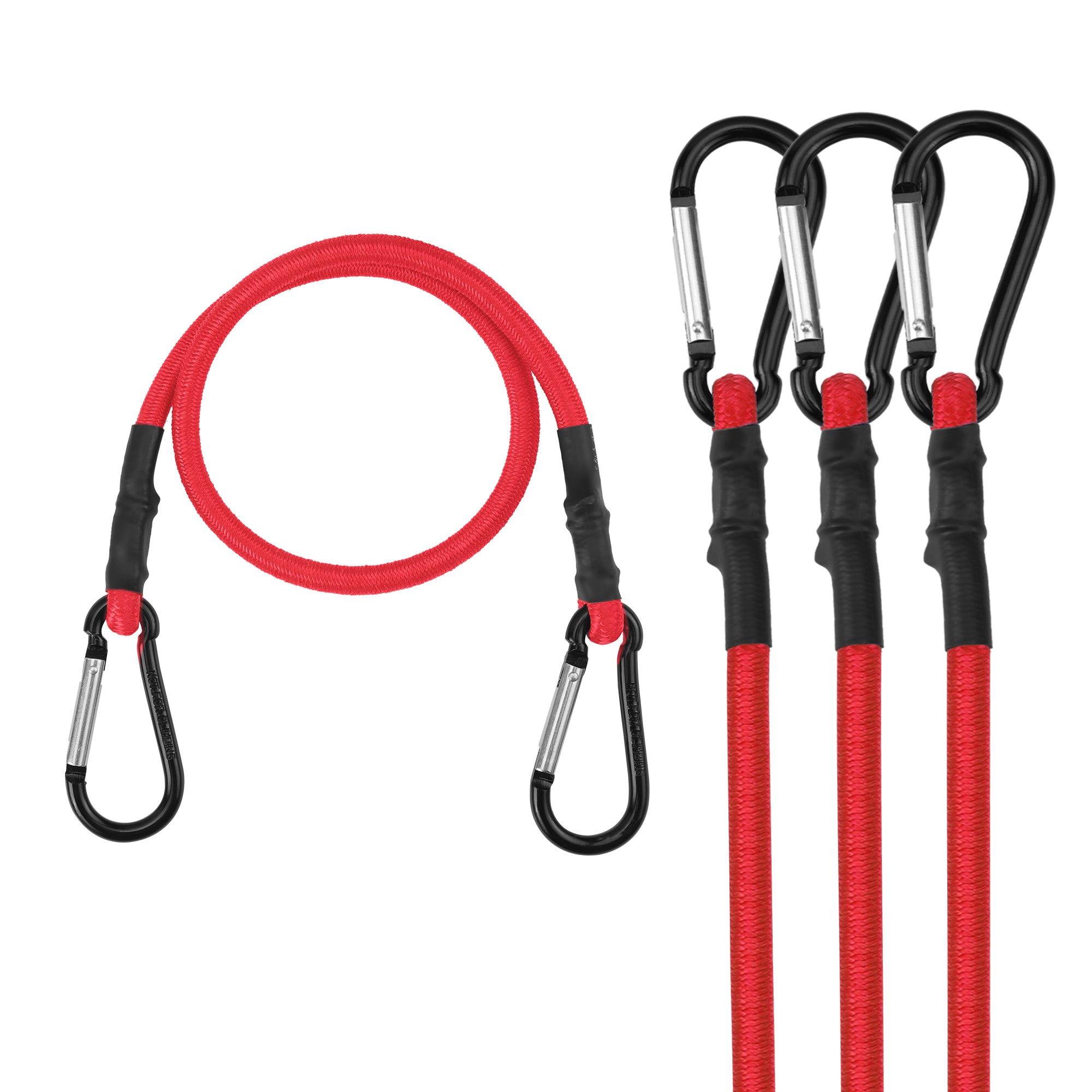 WORKPRO 24 inch bungee cords with hooks, red rubber elastic straps for secure durable convenient quality