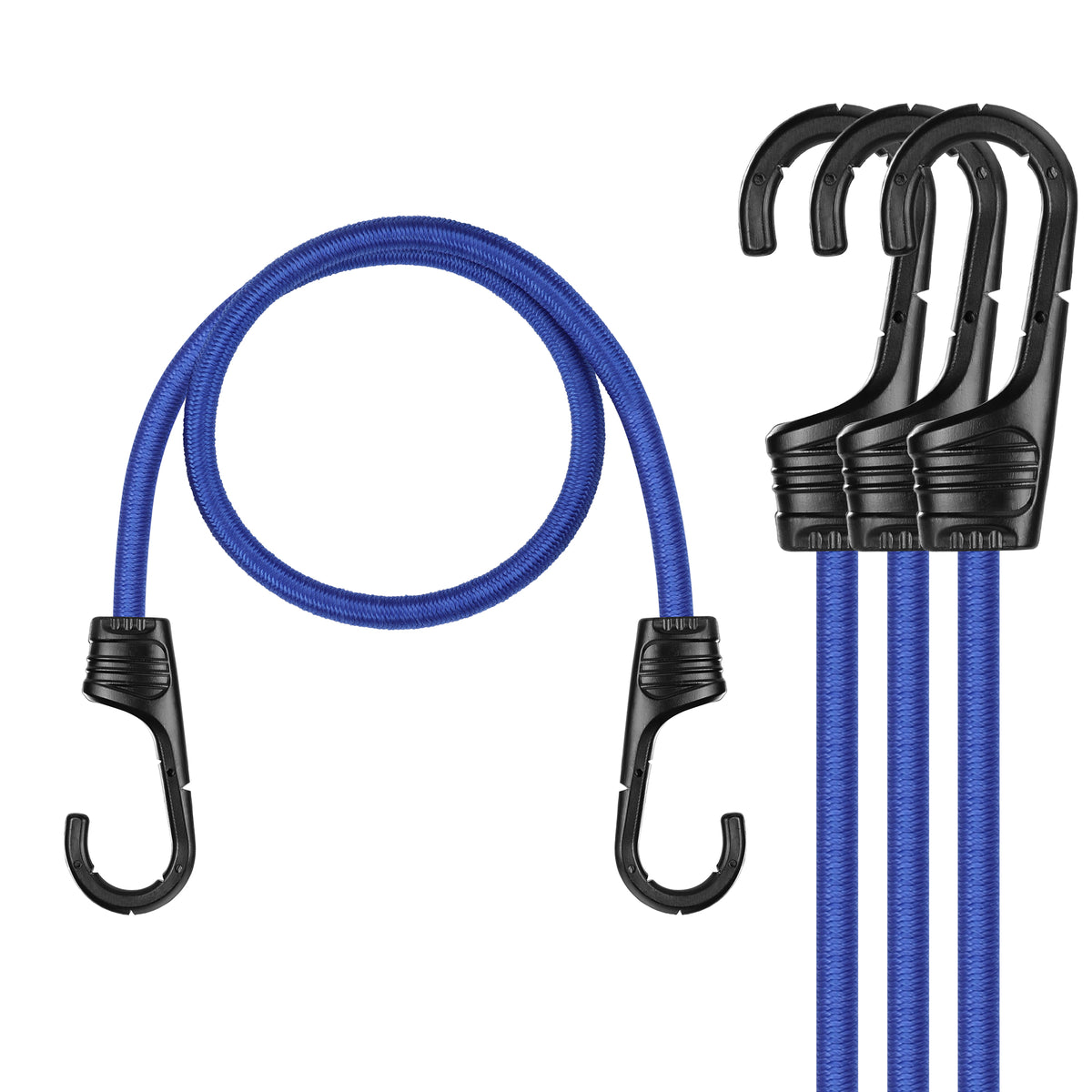 WORKPRO 24 inch bungee cords with hooks, blue straps and secure durable quality innovation for outdoor storage