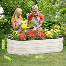WORKPRO 4x2x1ft Galvanized Raised Garden Bed Set, Rust & Corrosion Protection, Easy Assembly, Safe Edge, Ideal for Vegetables & Flowers, White, 1 Pc