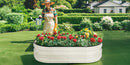 WORKPRO 4x2x1ft Galvanized Raised Garden Bed Set, Rust & Corrosion Protection, Easy Assembly, Safe Edge, Ideal for Vegetables & Flowers, White, 2 Pcs