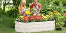WORKPRO 4x2x1ft Galvanized Raised Garden Bed Set, Rust & Corrosion Protection, Easy Assembly, Safe Edge, Ideal for Vegetables & Flowers, White, 2 Pcs