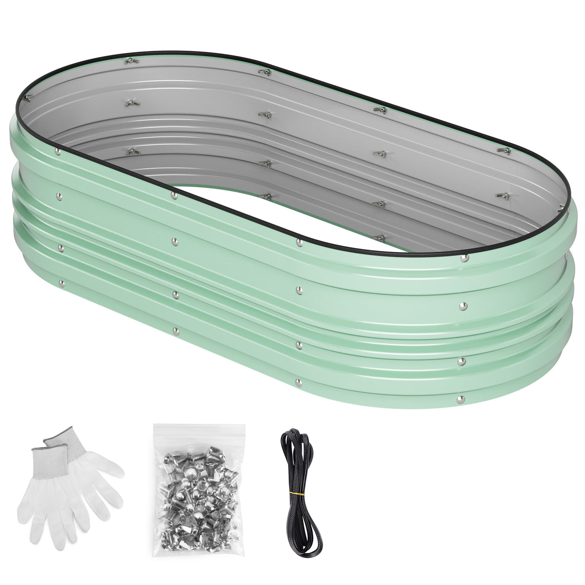 WORKPRO 4x2x1ft Galvanized Raised Garden Bed Set, Rust & Corrosion Protection, Easy Assembly, Safe Edge, Ideal for Vegetables & Flowers, Green, 1 Pc