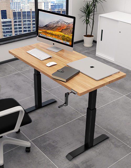 Office desk with computer monitor and keyboard, innovation and quality shown in a modern workspace