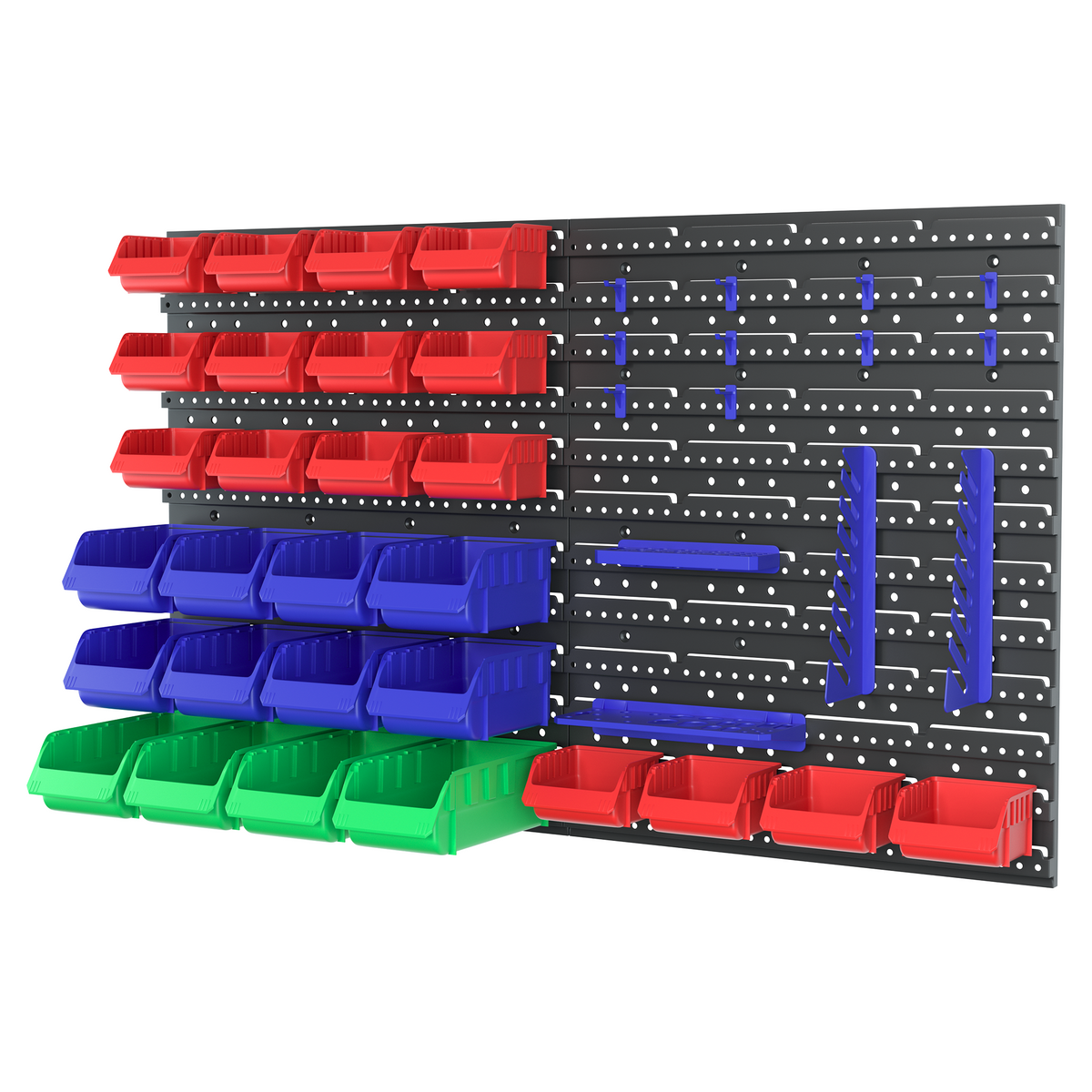 WORKPRO 44PCS Wall Mounted Storage Bins for Garage Storage | Screw organizer for Screws, Nuts, Bolts, Nails, Beads, and Small Hardware Parts, With Wall Panels