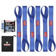 WORKPRO Soft Loop Tie Down Straps (6-Pack), 1.6" x 17", 5000 lbs Breaking Strength. Heavy Duty with Soft Loop Ends for Securing Motorcycles, ATVs, UTVs, Kayaks, Dirt Bikes - Blue