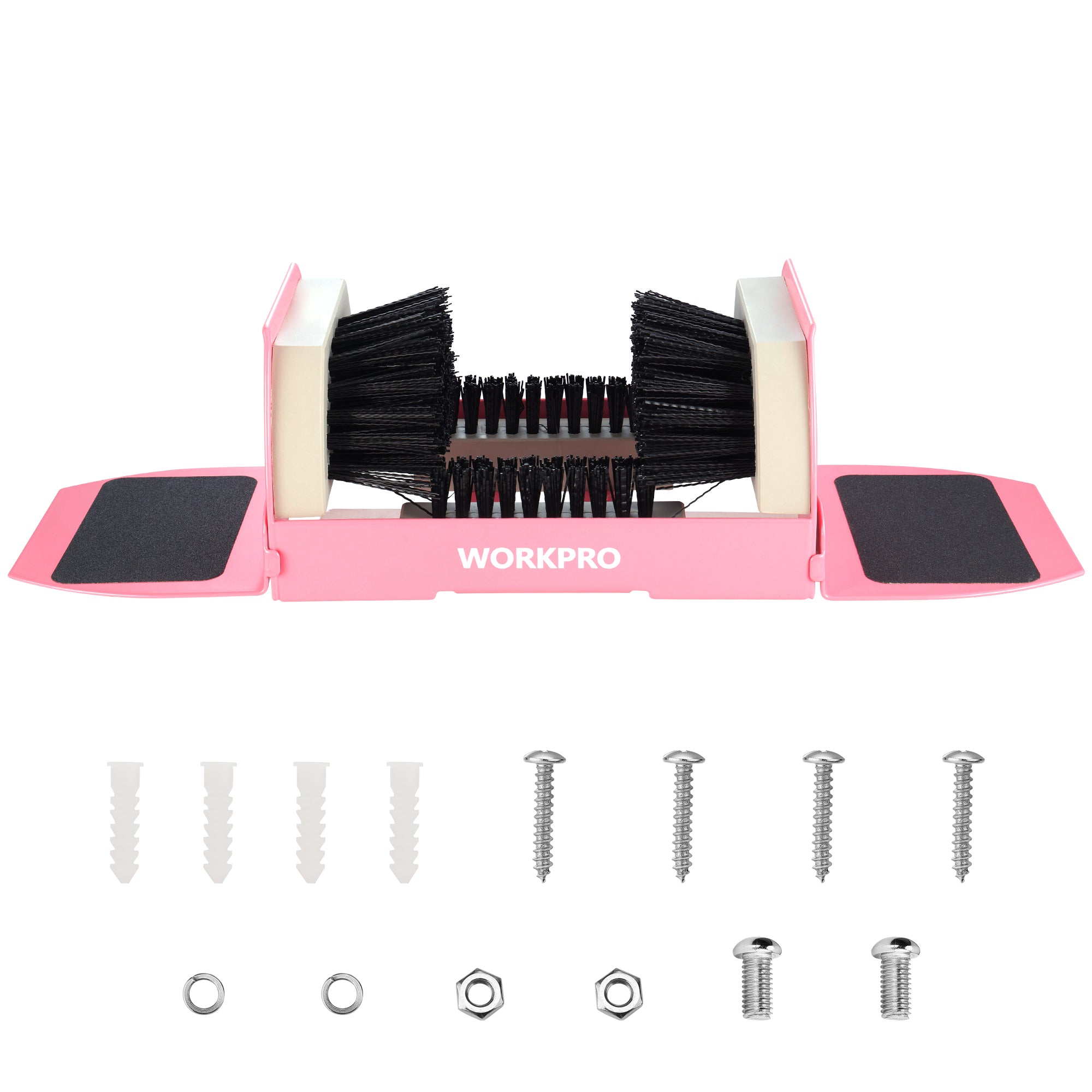 WORKPRO Boot Cleaner, Heavy Duty Shoe Boot Scrubber & Brush Outdoor, Pink