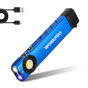 WORKPRO Rechargeable Work Light innovation quality high-quality durable secure magnetic base with clip, blue flashlight