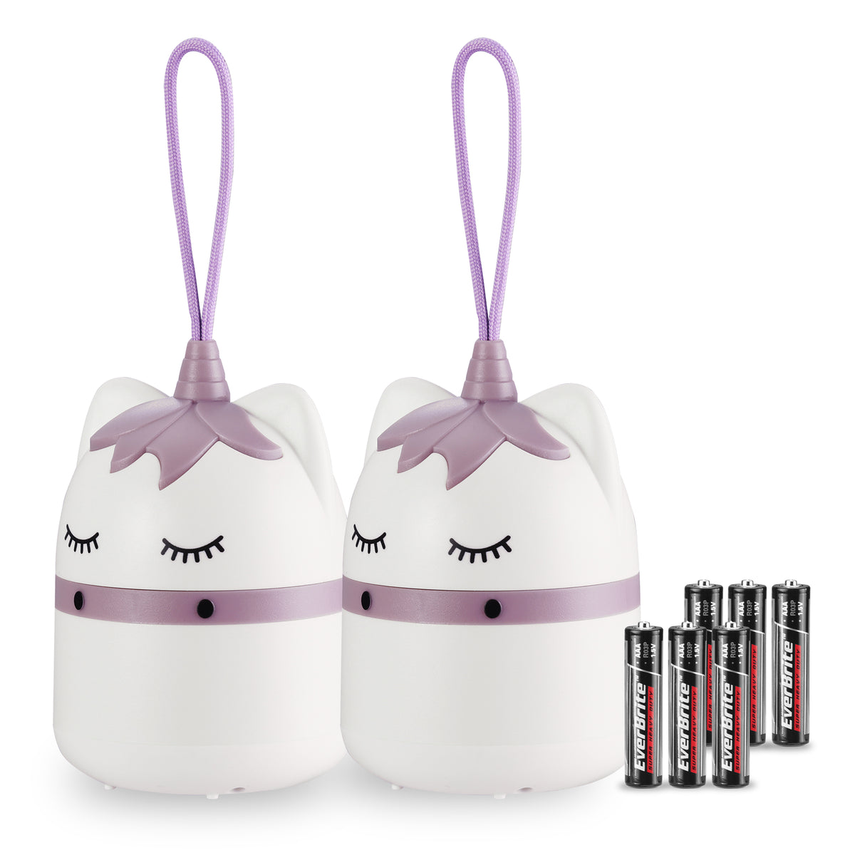 WORKPRO 2-Pack Kids Camping Lanterns with RGB Lights, Battery Powered with Lanyard, Fun Night Light Gifts for Kids - Unicorn Design