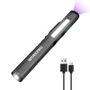 WORKPRO 3-in-1 UV and LED Pen Flashlight, Rechargeable Mini Pocket Penlight with 365 nm Black Light, 450 Lumen White Floodlight, for Inspection, Work, Repair, Pet Secretion Detection