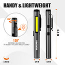 WORKPRO 3-in-1 UV and LED Pen Flashlight, Rechargeable Mini Pocket Penlight with 365 nm Black Light, 450 Lumen White Floodlight, for Inspection, Work, Repair, Pet Secretion Detection