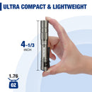 WORKPRO Mini Flashlight Pen Light, Rechargeable Pocket Penlight with Ultra-Compact EDC Flashlight, Memory Function and USB C Cable Included, Gray