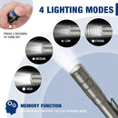 WORKPRO Mini Flashlight Pen Light, Rechargeable Pocket Penlight with Ultra-Compact EDC Flashlight, Memory Function and USB C Cable Included, Gray