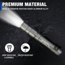 WORKPRO Mini Flashlight Pen Light, Rechargeable Pocket Penlight with Ultra-Compact EDC Flashlight, Memory Function and USB C Cable Included, Gray
