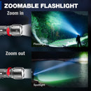 WORKPRO 1200 Lumens Rechargeable Tactical Flashlight, EDC Mini Pocket Light with Zoom Focus, 7 Modes, Battery Included, Gray