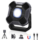 WORKPRO 2000LM Rechargeable Multi-function LED Work Light, 4000mAh Portable Light with 5 Modes, Magnetic Base, Hook and Tripod Mount, USB Rechargeable for Workshop, DIY and Emergency