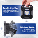 WORKPRO 2000LM Rechargeable Multi-function LED Work Light, 4000mAh Portable Light with 5 Modes, Magnetic Base, Hook and Tripod Mount, USB Rechargeable for Workshop, DIY and Emergency