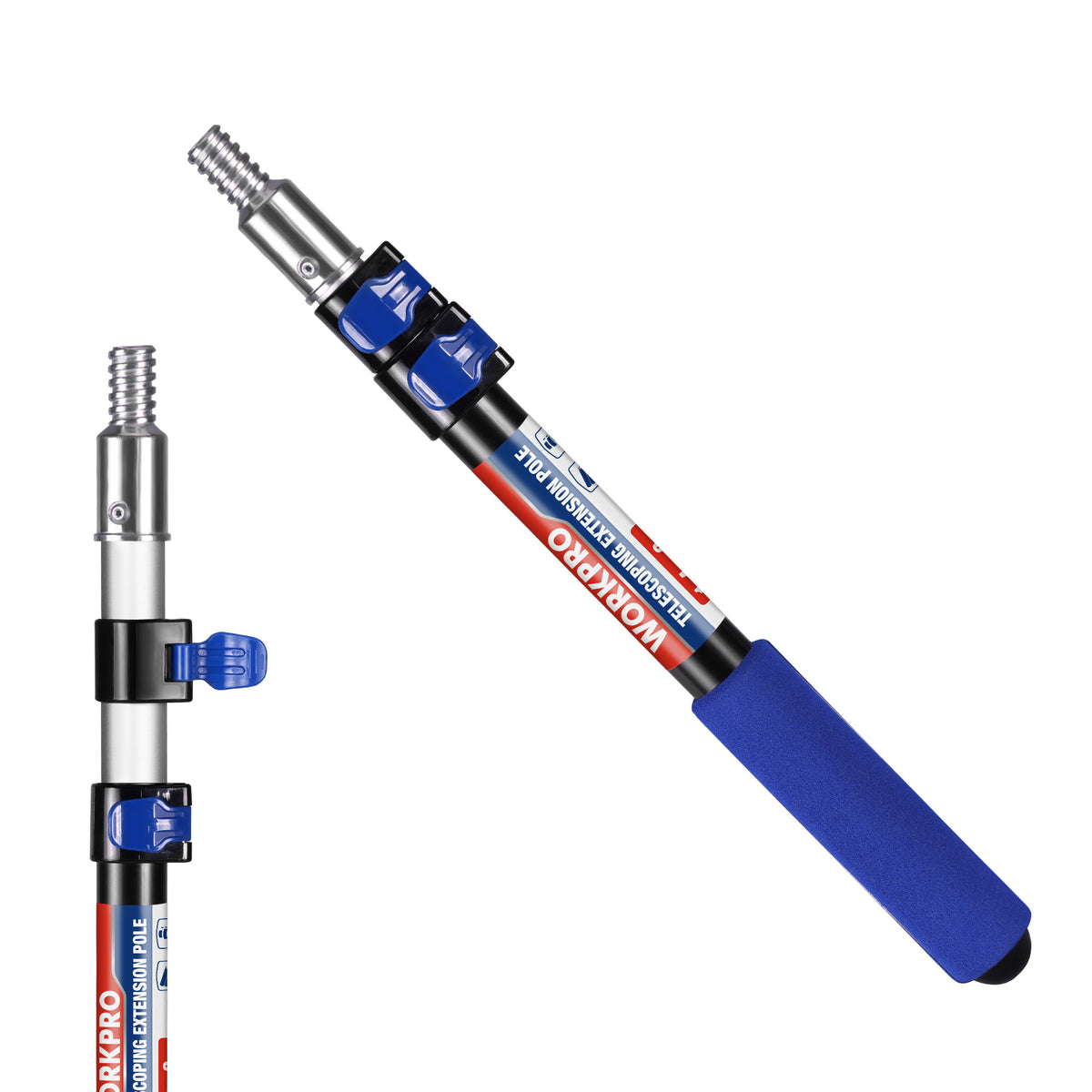 WORKPRO 3FT Pole, Paint Roller for Cleaning, Dusting, Windows and Ceilings | Lightweight Aluminum, Flip-Lock, 3/4" Thread, For Painting, Dusting, Windows and Ceilings, Easy Storage
