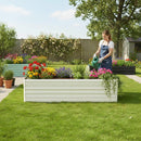 WORKPRO 7.5x4x2ft Light Green Square Metal Raised Garden Bed, White