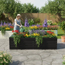 WORKPRO 7.5x4x2ft Light Green Square Metal Raised Garden Bed, Black
