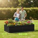 WORKPRO 7.5x4x2ft Light Green Square Metal Raised Garden Bed, Black